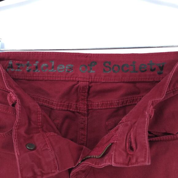 Articles of Society Size 24 Mya Scarlet Bright Maroon Denim Stretchy Skinny Jean - Picture 5 of 11